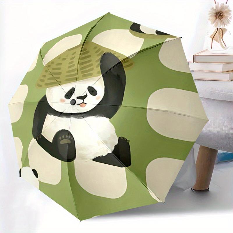 1pc Panda Hat Auto Open/close, All-Season Portable Folding Umbrella for Women & Men, Travel, Everyday, Formal Events -06174