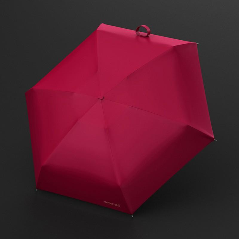 Ultra Slim 5-Fold UV Protection Sun Umbrella Women Black Coating Lightweight Pocket Rain Shield