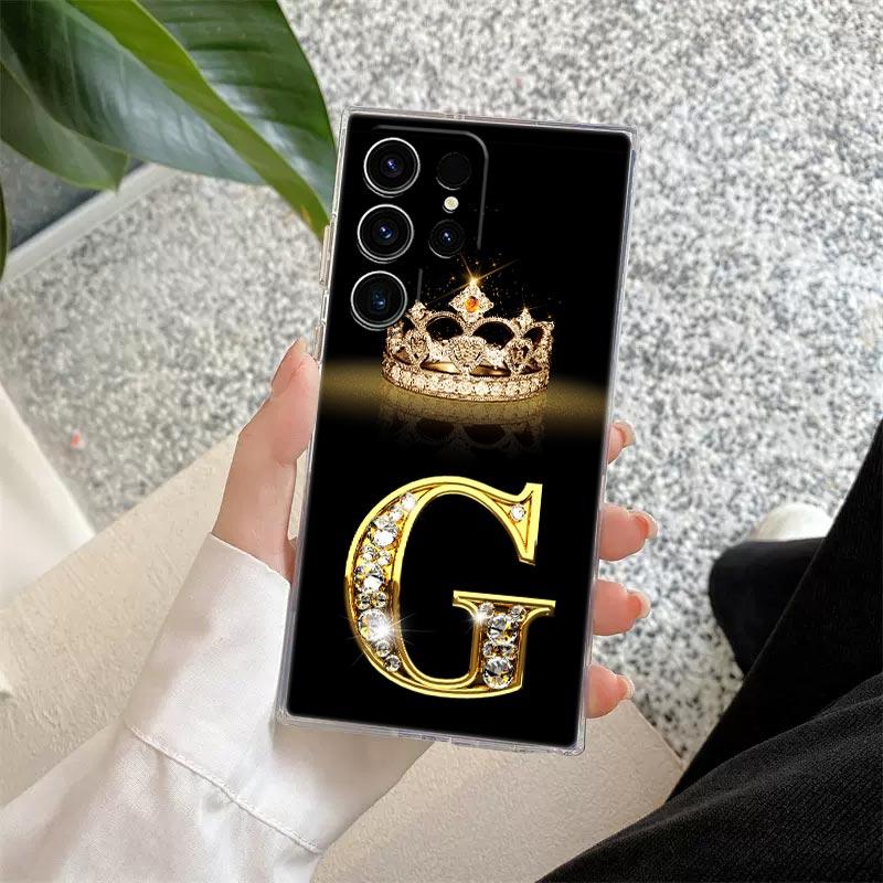 

Прозрачный чехол S25FE для Samsung Galaxy S26 S25 S24 S23 Ultra S21 FE S22 Plus S26 Ultra Чехол для телефона Буква G F V H D P C B Galaxy S20