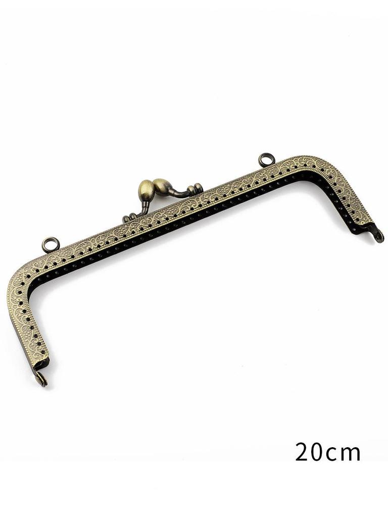 Floral Embossed Antique Bronze Square Handbag Clasps (8.5-20.5cm)