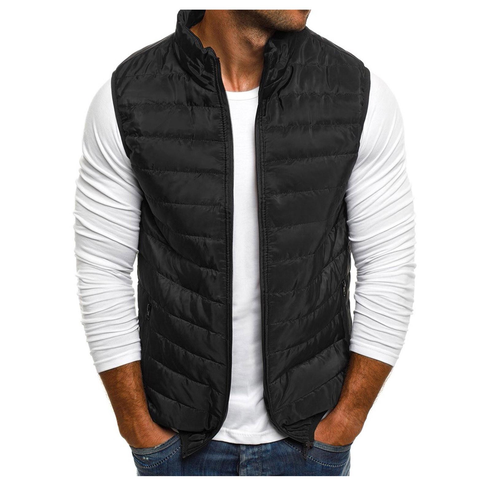 

Мужской зимний модный цветной жилет на молнии XXXL чёрный