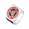 Anillo Triangular Rojo Retro Personalizado Nuevo para Hombre Joyería para Llevar Anillos a Juego