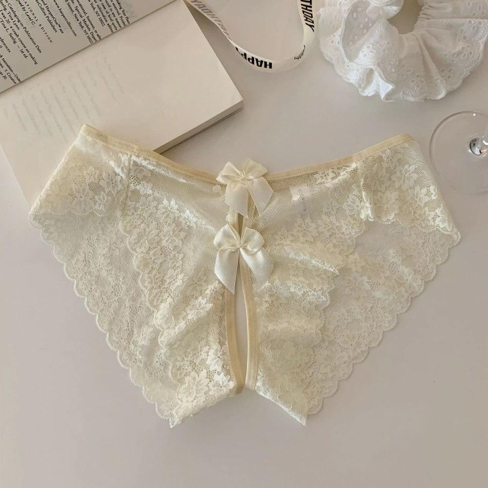 Hollow Underwear for Women Open Crotch Lace Underpants See-through Thong Thin Belt Thong  Home