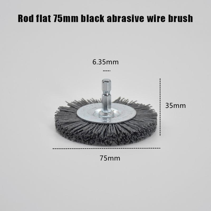 For Drill Rotary Tool Remove Rust/Corrosion/Paint Nylon Abrasive Brush Grit 80/120/180/240 Flat Abrasive Wheel Brush 1/4" Shank