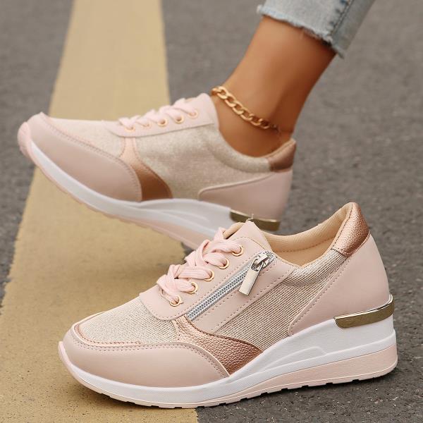 Fashion Women's Sneakers Summer 2025 Wedge Shoes Tennis Female Platform Woman-shoes New Heels Casual Trainers Thick Sole Roses Large