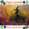 Multiple Specifications Available - Silhouetted Witch Flower Meadow Impressionist Paper Jigsaw Puzzle, Large-Sized Puzzle for Adults, Perfect Family H