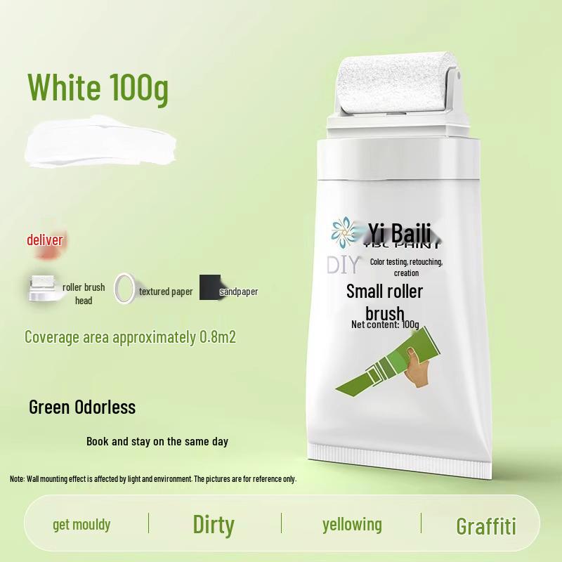 Wall Repair and Paint Kit: Cover Graffiti, Stains; Renovate and Color Change with Roller Brush