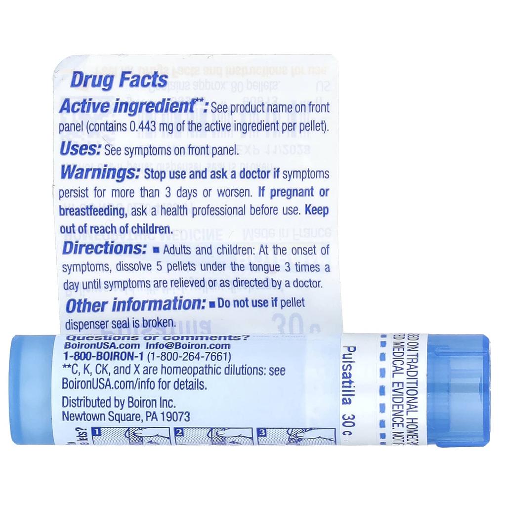 Pulsatilla, 30C, Relieves Cold Symptoms, Approximately 80 Pellets