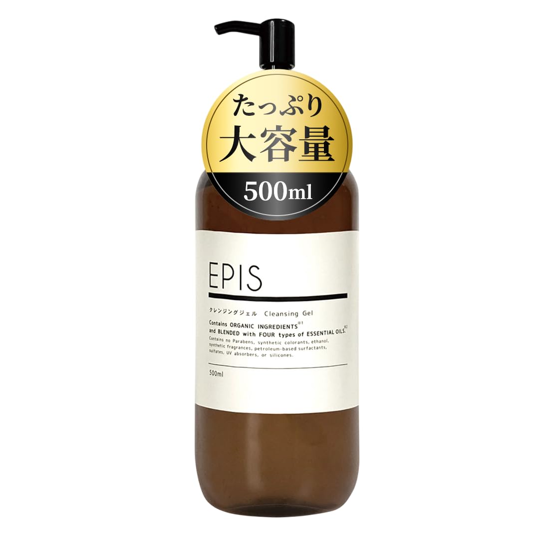 EPIS Cleansing Gel Organic 500ml Large Capacity Makeup Remover Eyelash Extension Safe Natural Citrus Scent Cleansing Makeup Remover Eyelash Extension