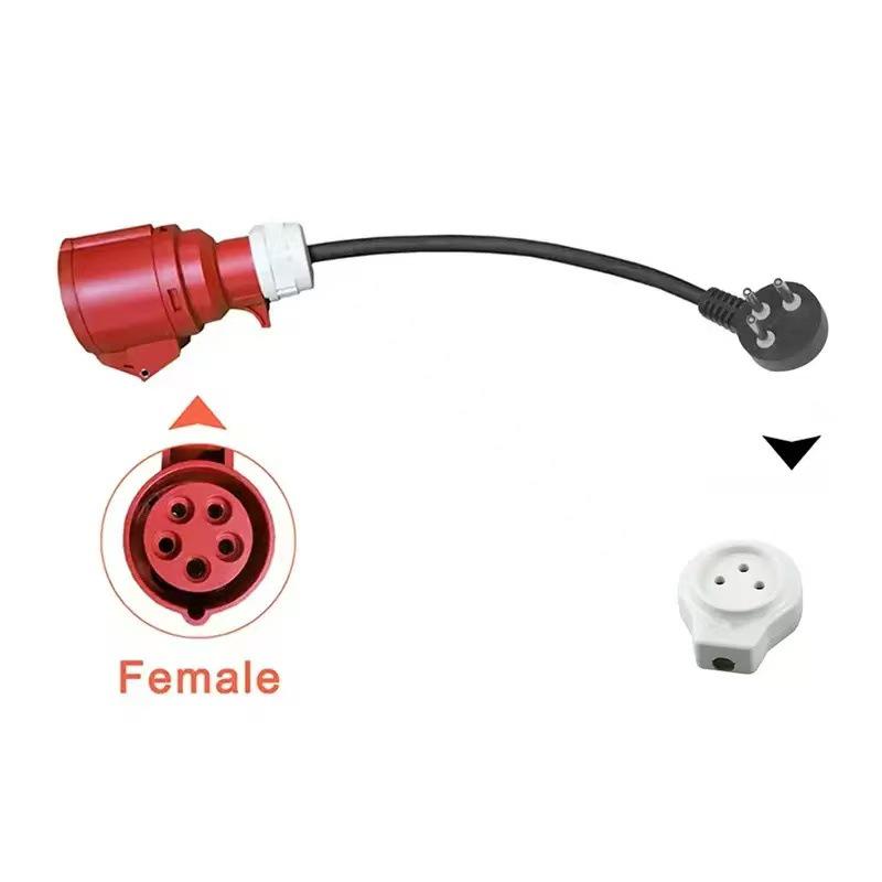 16A Schuko To 32A CEE Industrial Plug UK Charging Adapter Cable