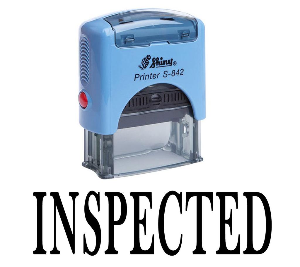 INSPECTED Self Inking Rubber Stamp Office Stationary Custom Shiny Stamp