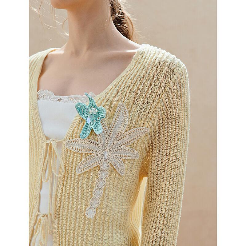 INMAN French 3D Crochet Knit Cardigan