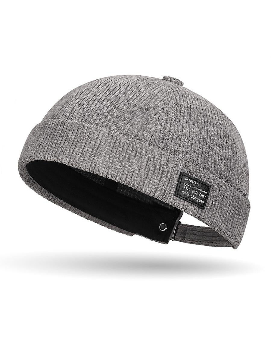 Autumn And Winter Corduroy Brimless Casual Hat Personalized Yuppie Hat Men s And Women s Striped Velvet Melon Skin Hat Cap One Size