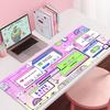 Desk Mat Cute Mousepad Anime Aesthetic Mouse Pad Cute Grid Pink Vaporwave XXL Gaming Deskmat X Kawaii Manga Mice Mat Soft