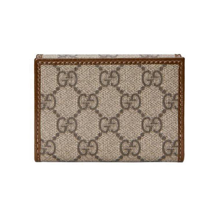 Gucci Horsebit 1955 Vintage Gold Buckle Logo Canvas And Leather Wallet Unisex Wallets Brown Ebony 644462-92TCG-8563