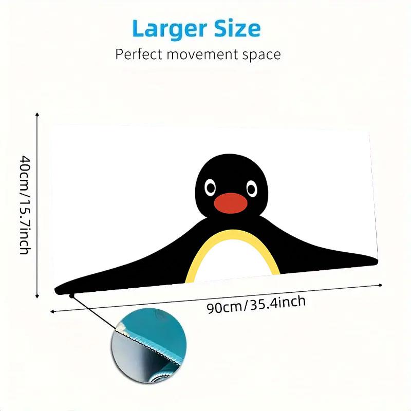 Penguin Silhouette Art Large Size Mouse Pad Large Gaming Table Cushion Nonslip Laptop Tablet Big Mousepad Xxl Mat Mini Pc Playmat With Lock Edge