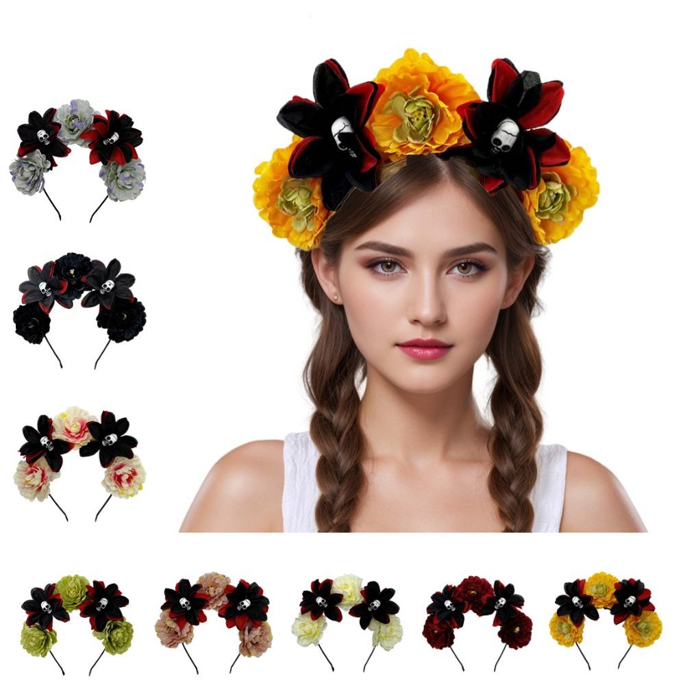 Halloween Decor Halloween Hair Hoop Simulation Flower Gothic Flower Hairband  Party