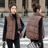 Down cotton vest women's winter new loose and light stand-up collar design streamer warm vest tide