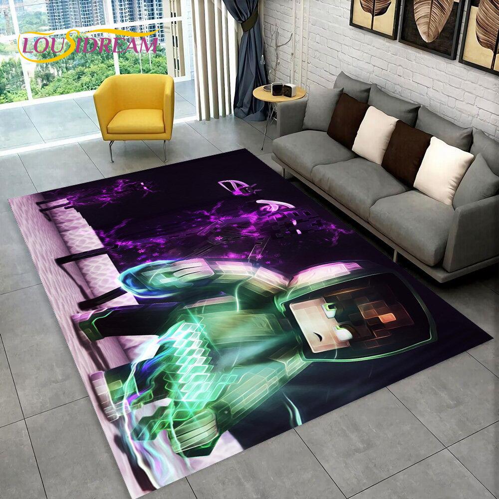 3D MC Sandbox Games Gamer Cartoon Area Rug,Carpet Rug for Living Room Bedroom Sofa Doormat Decoration,kids Non-slip Floor Mat