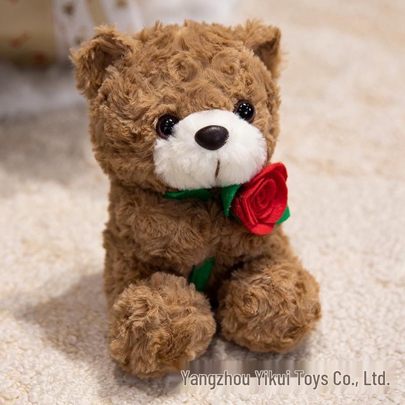 Holiday Gift Plush Teddy Bear with Valentine’s Day Rose Bouquet - Christmas & Graduation Celebration
