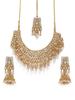 Gold Tone Kundan & Pearl Bridal Choker Necklace Set for Women-ZPFK8454 (Metal, Kundan)