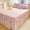 Pure Cotton Bed Skirt Single-piece Bed Hat Cotton Three-piece Set Thickened Fully Enclosed Lace Bed Cover Mattress Protective Cover Factory Wholesale