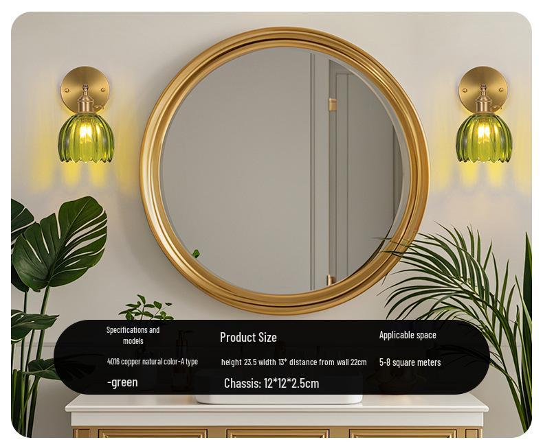 Creative Green Pumpkin Glass Wall Lamp - Wireless Charging for Living and Dining Rooms