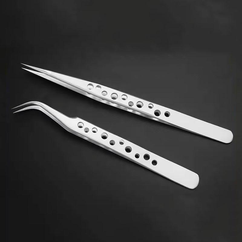 Industrial Tweezers Electronics Anti-static Precision Stainless Curved Straight Tip DlY Tools Sets Forceps Phone Repair JMNZ04