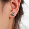 Orecchini Colibrì Smalto Gocciolato Eleganti Orecchini a Bottone da Donna Gioielli Raffinati Accessori da Festa