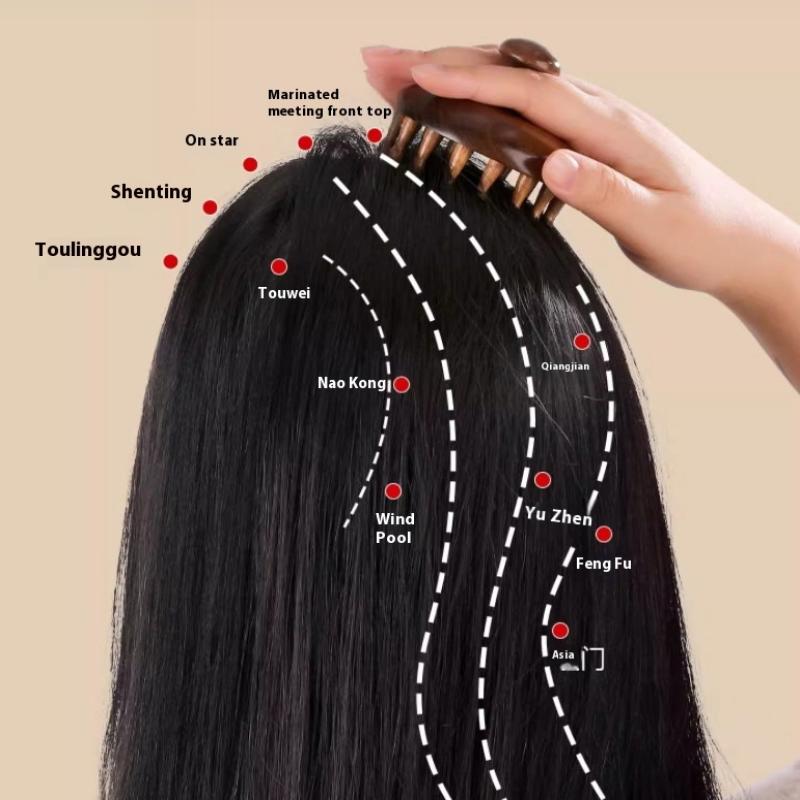 Santálový hřeben se širokými zuby Dřevěný masážní přístroj na pokožku hlavy Relaxační masáž hlavy Hřeben na rozčesávání Masážní hřebeny na pokožku hlavy pro ženy