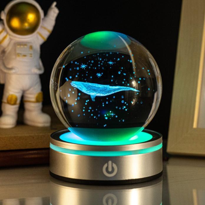 8cm 3D Earth Laser Engraved Crystal Ball Solar System Planet Milky Say Galaxy Globe Glass Sphere Astronomy Gift Home Decoration