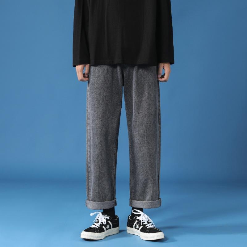 Men's jeans 2026 new style loose straight casual long pants wide-leg pants