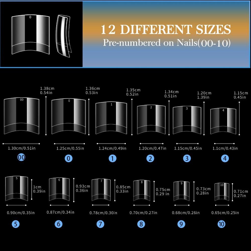 120/240pcs 12 Sizes Nailpop Toe Nail Tips Transparent Artificial Fake Toenail  Foot Nail