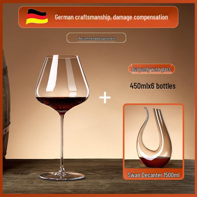 Star-Marked Luxury Burgundy Wine Glass Set