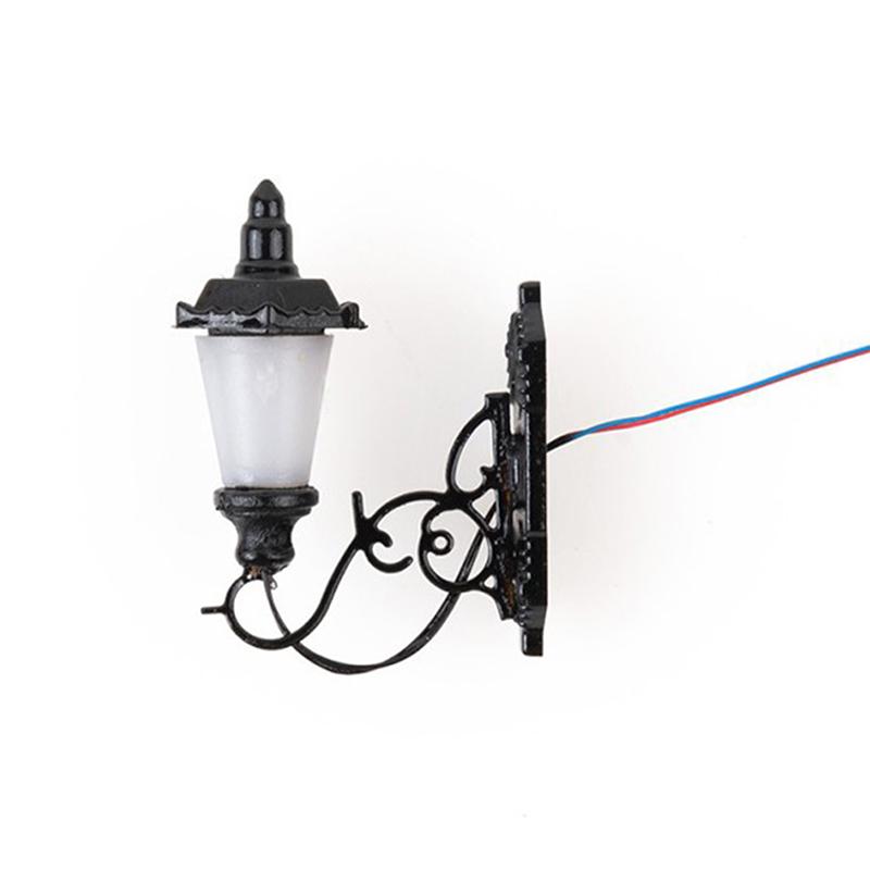 1:87 Miniature Led Lamppost Wall Light Model Diy Micro Landscape Architectural