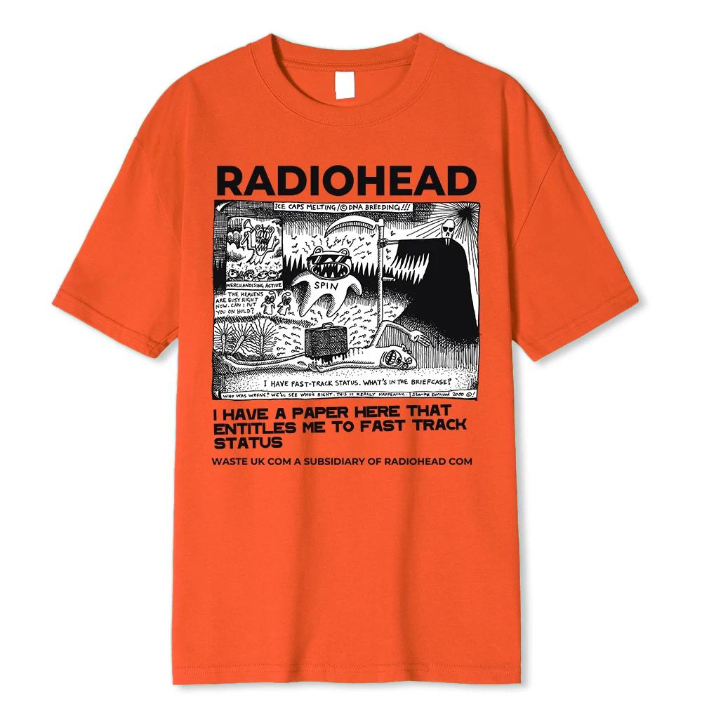 Dam T-shirts Radiohead T-shirt Vintage Klassiska T-shirts Nordamerika Turné Rock Boy Camisetas Hombre Street Oversized Toppar