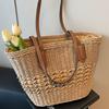 Large Capacity Straw Beach Tote Bag for Women - Summer Vacation Shoulder Bag for Beach & Commuting