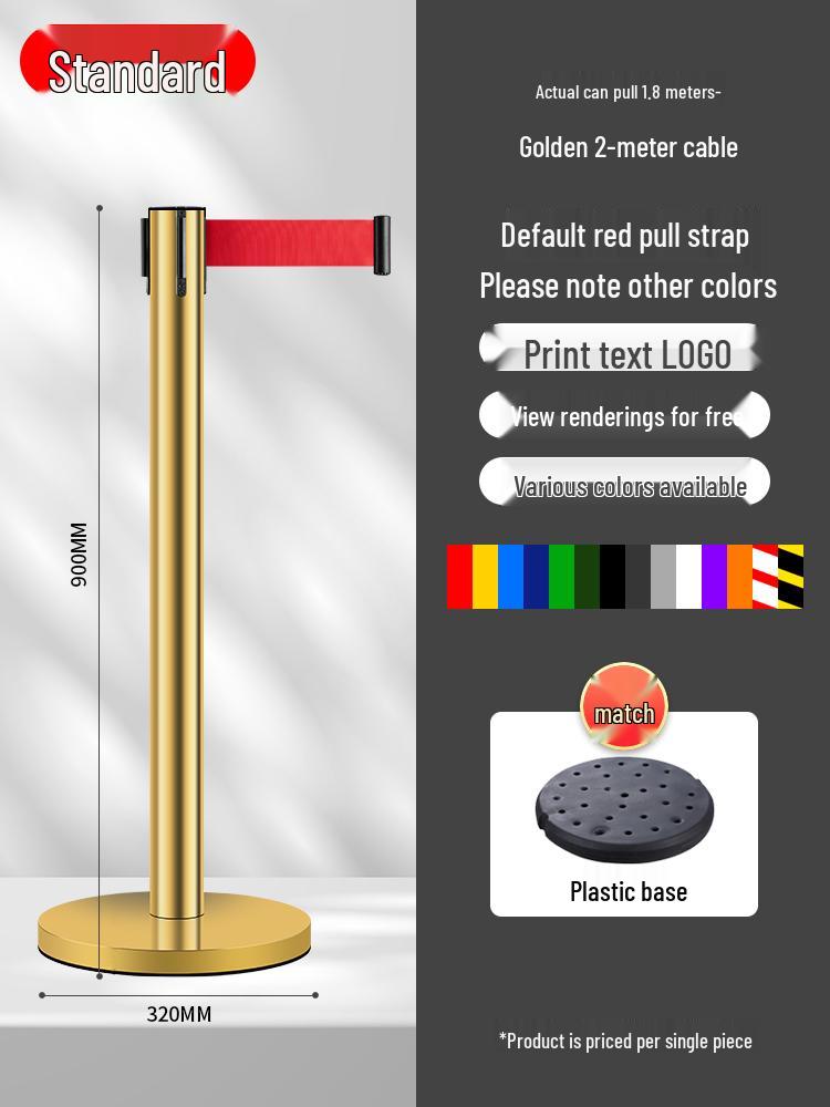 Retractable Queue Barrier Post with Belt