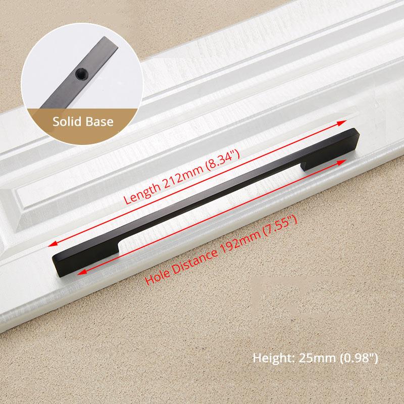 KAK Black Cabinet Handles Solid Aluminum Alloy American Style Kitchen Cupboard Pulls Drawer Knobs Furniture Handle Hardware