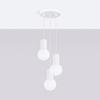 Lampa Wisząca Nowoczesna Okrągła Potrójna Biała Ryflowana Szklane Białe Kule Do Salonu Jadalni Nad Stół 3Xg9 8W Halo Sollux Lighting