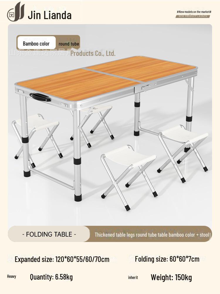 Přenosný multifunkční hliníkový skládací stůl pro stolování a venkovní použití