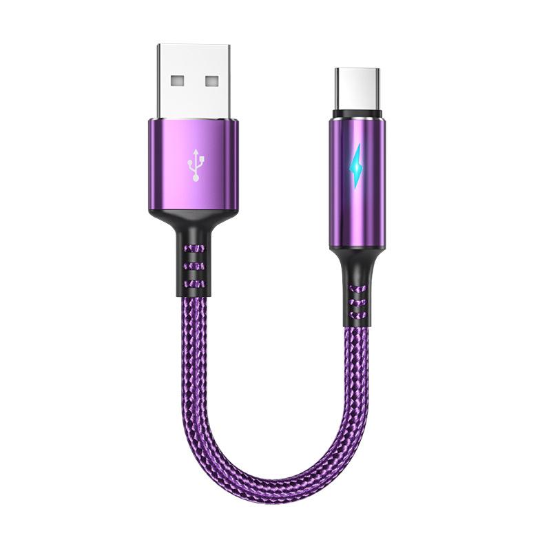 Apple Android Type-C Woven Fast Charging Data Cable, 25cm Short Cable, Dedicated Charging Cable For Power Bank