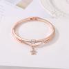 Women's Alloy Drill Five-pointed Star Hollow Chain Bracelet Charm Wrist Bangle