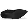Allegra K Women's Black Ankle Boots with Side Zipper and Stiletto Heels, Size 27.5cm