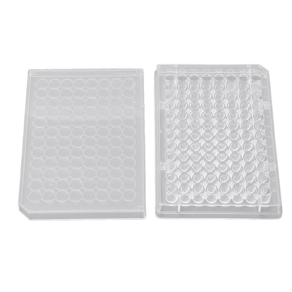 10pcs Tissue Culture Plate 96 Well Clear Polystyrene Cell Growth Culture Plate with Plastic Lid for Laboratory