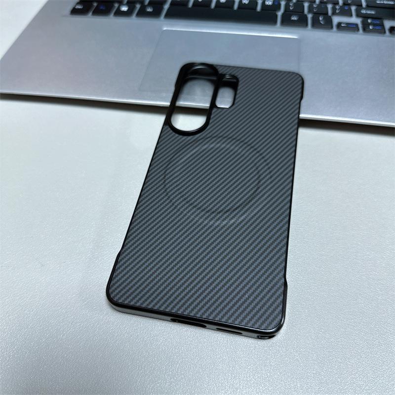 Applicable to Samsung S26Ultra Carbon Fiber Pattern Sticker Frameless Mobile Phone Case S25Ultra Magnetic S24Ultra Set