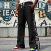Mens American Hip Hop High Street Loose Paisley Straight Leg Casual Sweatpants