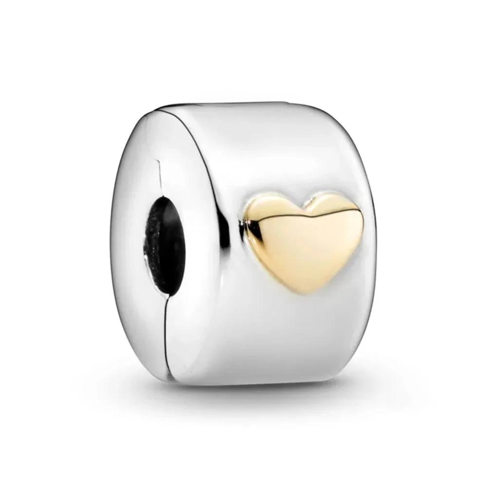 Starfish Shell Clip Charms Heart & Pavé Clip Fit Original Copper Beads For Women Necklace Bracelet Diy Jewelry Gift