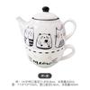 Cute French-Style Cat Ceramic Teapot Set With Matching Cup White Porcelain Tea Home Decor Gift