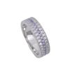 Absolute Purple~ Dream Purple Row Diamond Ring Women's Inlaid Zircon Fashion Light Luxury Big Brand Niche Design High Sense Ring 2026